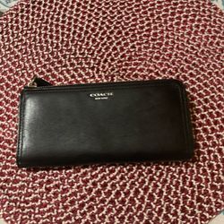 Coach Wallet Black Leather 