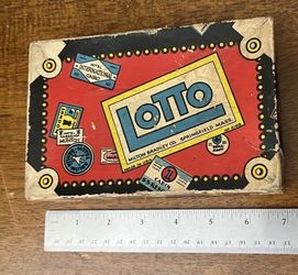 Vtg 1939 Milton Bradley Lotto Game - Complete w/ Box, Cards, Numbers