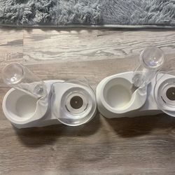 Two Cat Trays For Food And Water 