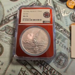 2015 Mo Mexico 1 Onza Libertad Silver Ngc Ms 70