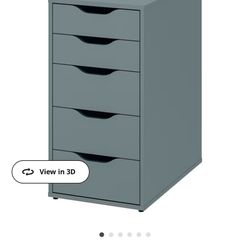 IKEA Drawer Unit In Gray-Turquoise