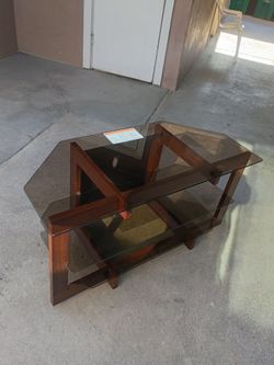 Small glass entertainment center
