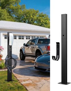 Outdoor EV Charger Pedestal for Tesla & J1772 Charger with Hook -NEW (3016/4)