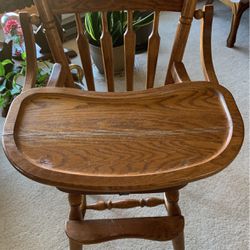 Oak High  Chair