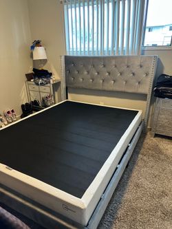 Queen bed frame with box spring