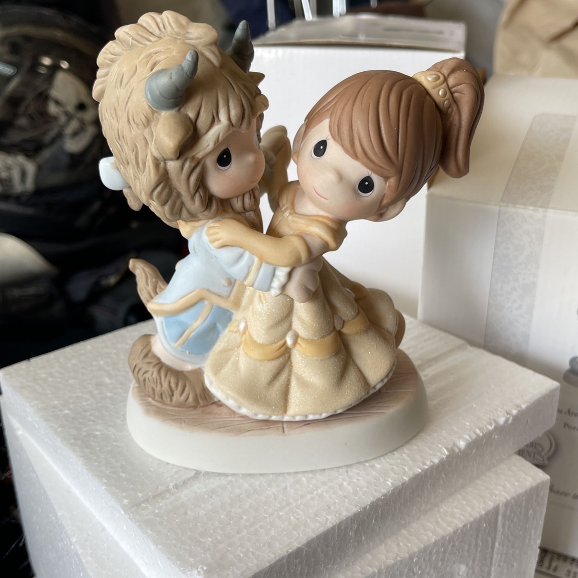 Disney, Precious Moments Beauty And The Beast Porcelain Figurines Brand New In The Box