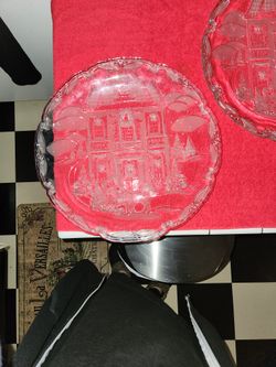 2 Large Christmas Plates