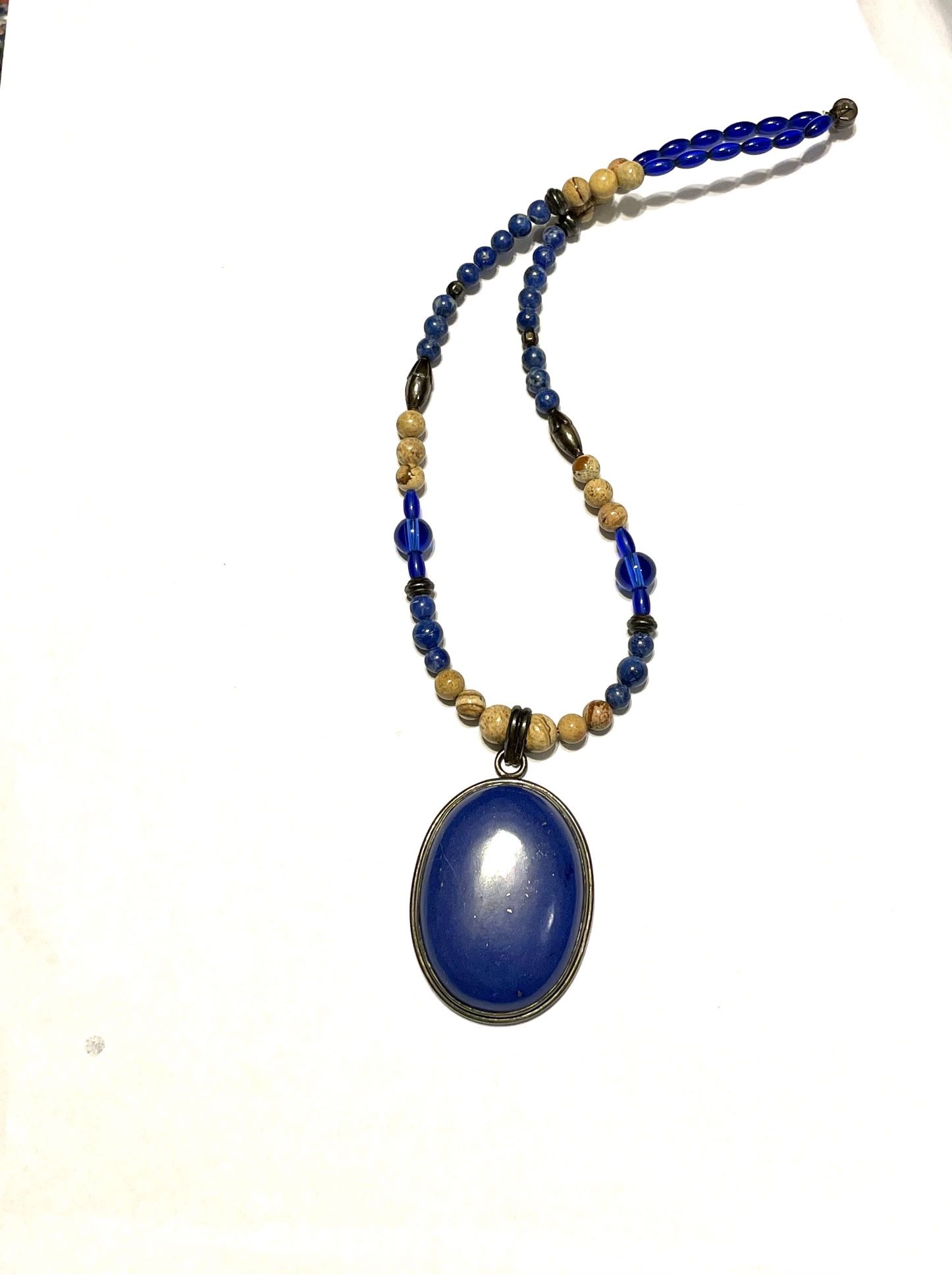 Large Lapis Pendant Necklace