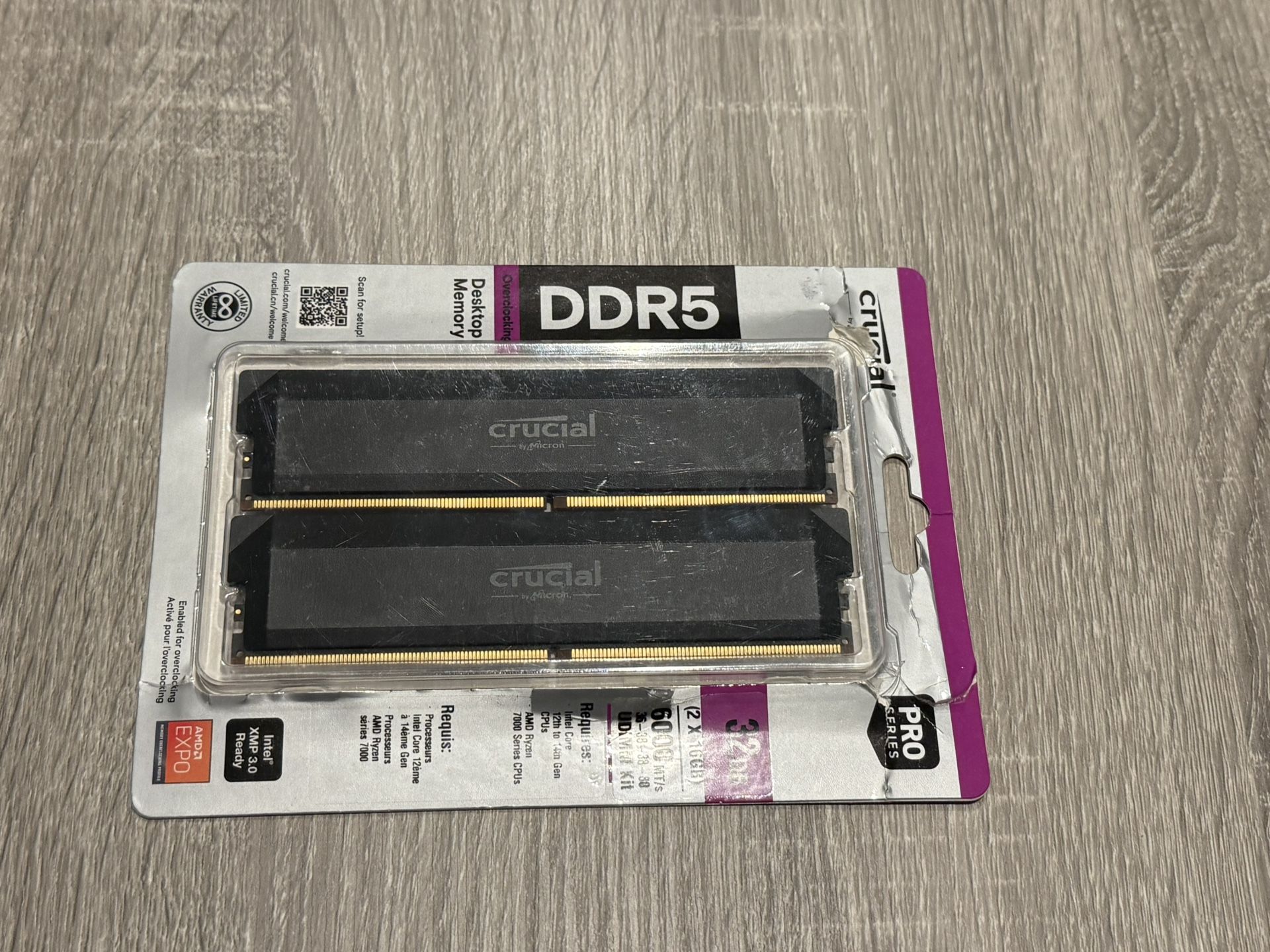 32GB 2x16gb 6000mhz DDR5 PC5 Desktop Memory