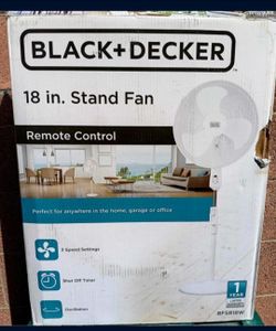 Black  + Decker 18" Oscillating stand fan with Remote Control