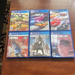 6 PS4 Video Games Cars3 Destiny Ben 10 NFS Detroit