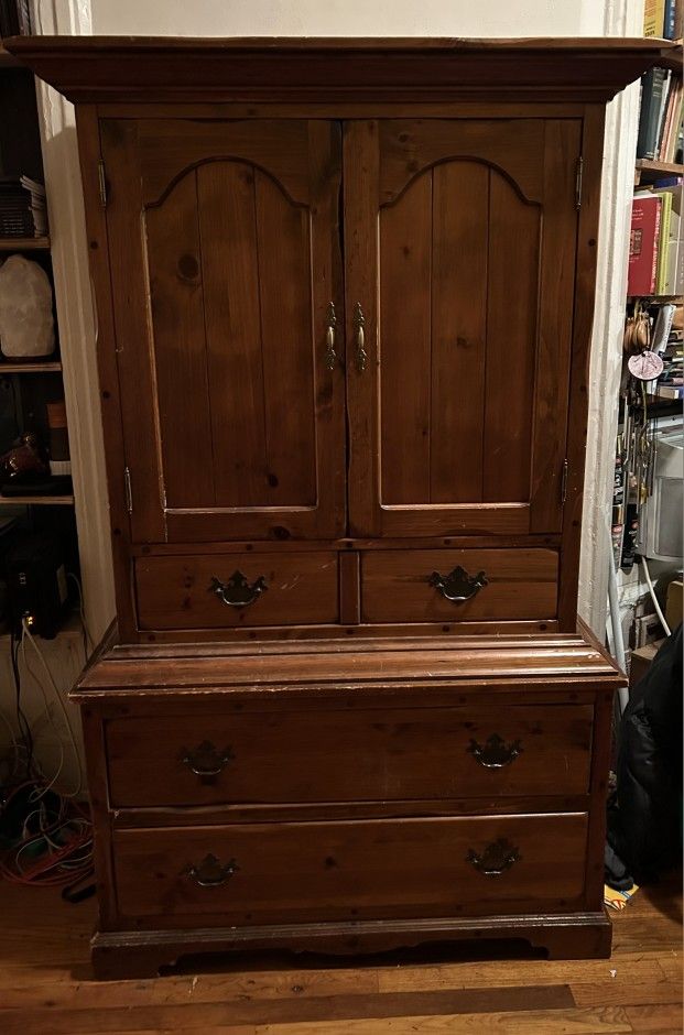 Wooden Armoire with Drawers