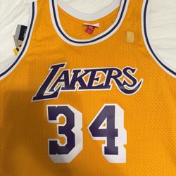 Used Shaq Lakers Jersey. Size 3xl Mitchell And Ness 