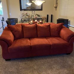 Burgundy Sofa & Loveseat