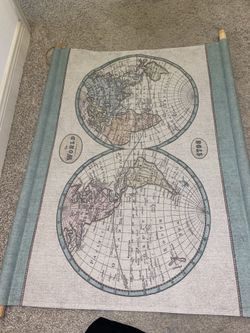 Wall Map Hang Art