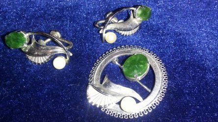 Sterling SILVER pin n earings
