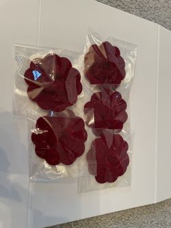 Chanel red Camelia Sticker velvet Flower holiday 2019 Rare ( Set of 5 )