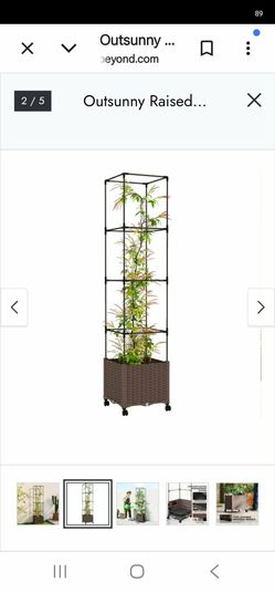 Outsunny Raised Garden Bed with Trellis Tower