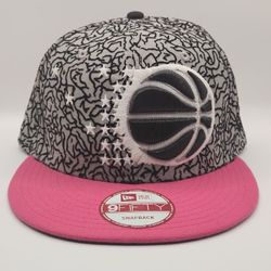 NewEra 9Fifty Orlando Magic Snapback Hat Elephant Print Gray Pink Foamposite