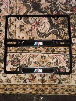 BMW Black Metal License Plates Frames Brand New One Pair $20