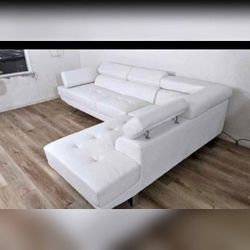 2 Pieces white color left and right facing sectional sofa set
