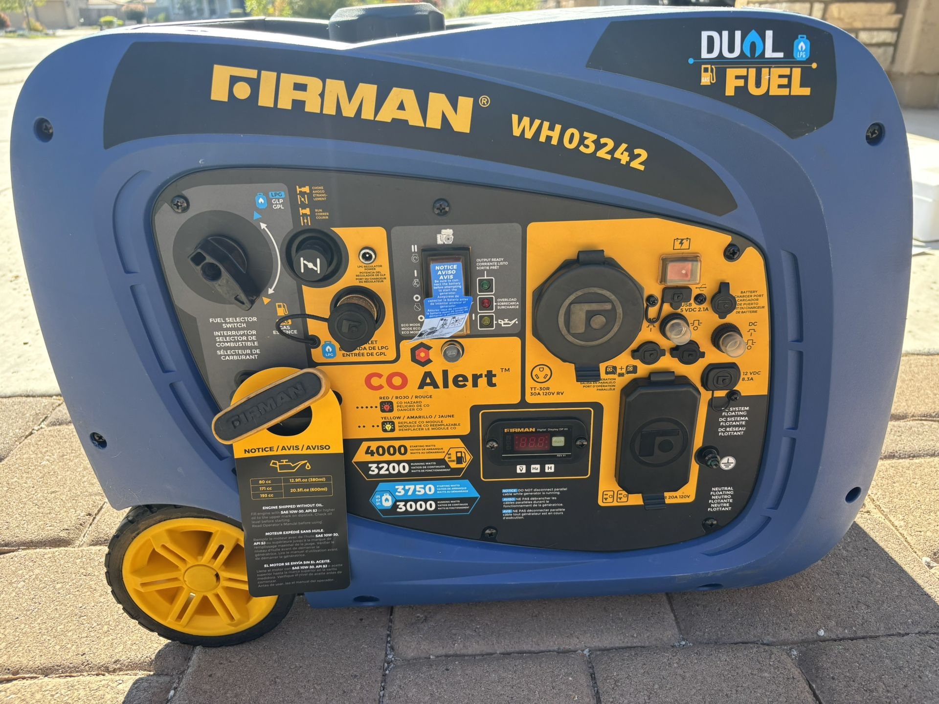 Less Than 1 Hour Firman 3242 Dual Fuel Electric Start Black Friday Special-Now!