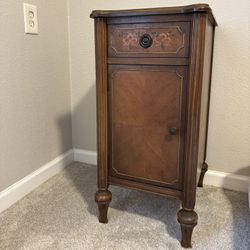 Antique Art Deco 1930s Floral Nightstand •FREE DELIVERY•