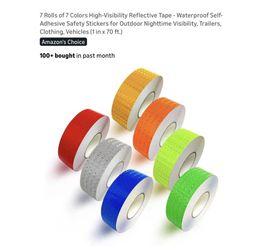 Brand new 7 Rolls of 7 Colors High-Visibility Reflective Tape