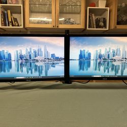 Dual Asus 21.5" Full HD widescreen LED Computer Monitor Set