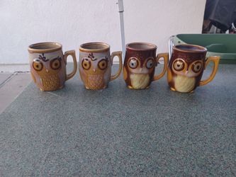 Gibson home ceramic owl mugs