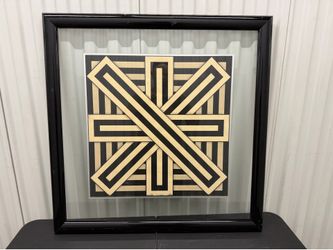80’s glass framed wall piece