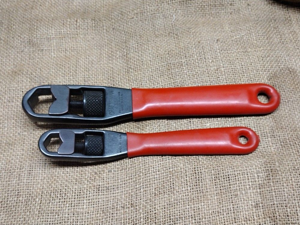 Two Vintage Craftsman No. 43380 & 43381 Adjustable Boxed End Wrenches Made In USA