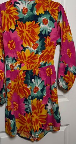 NEW Boohoo Tropical Floral Tie Front Romper Size 16