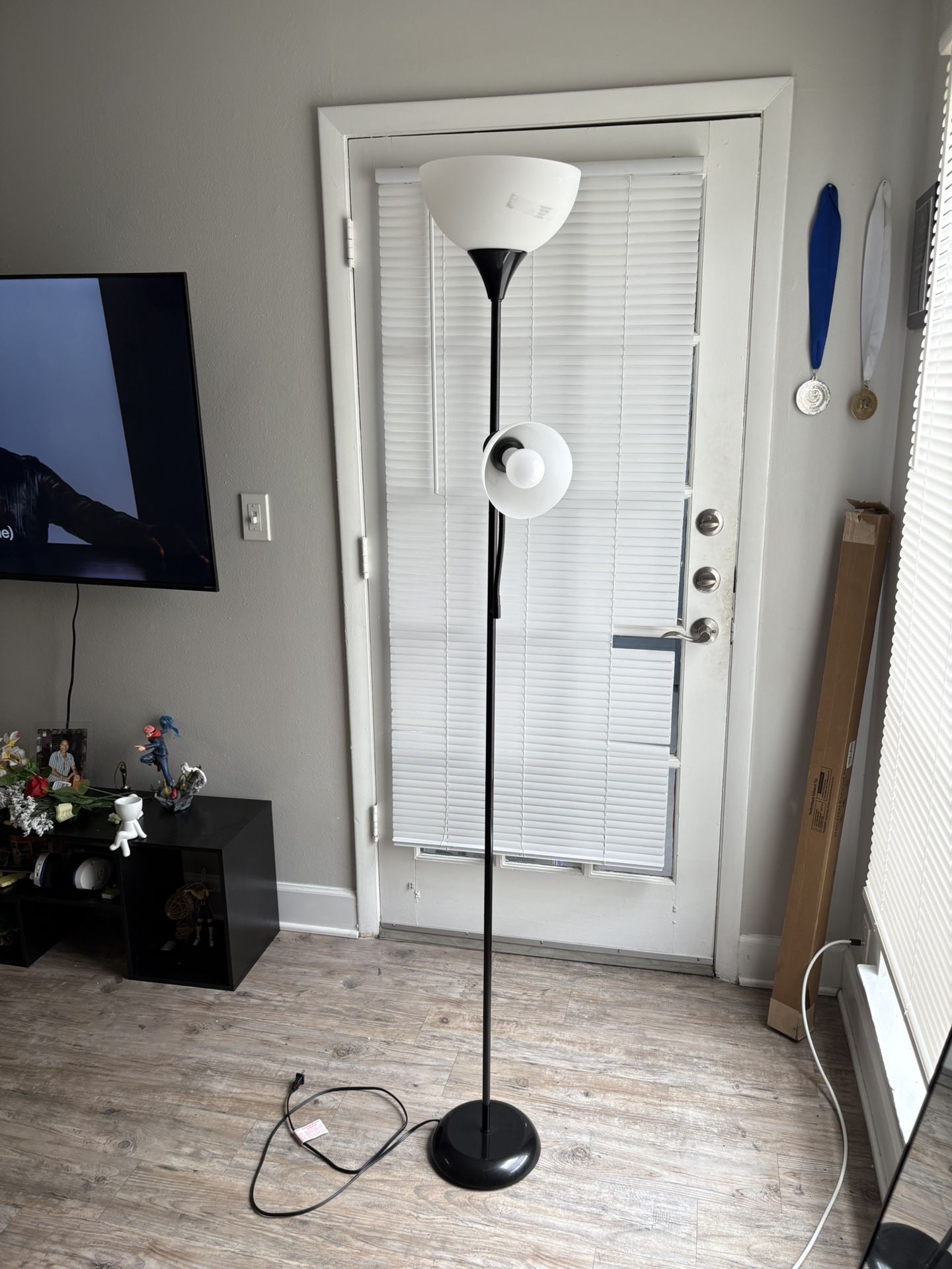 Black Floor Lamp with Reading Light
