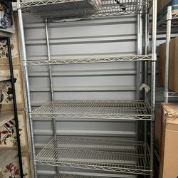 Heavy-duty metal wire shelving