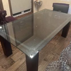 Havertys Custom Glass Dining Table