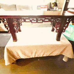 Chinese Cherry-Rosewood hand carved Alter Table Lower (High-15 “ wide-12” Long 42.5”) $375