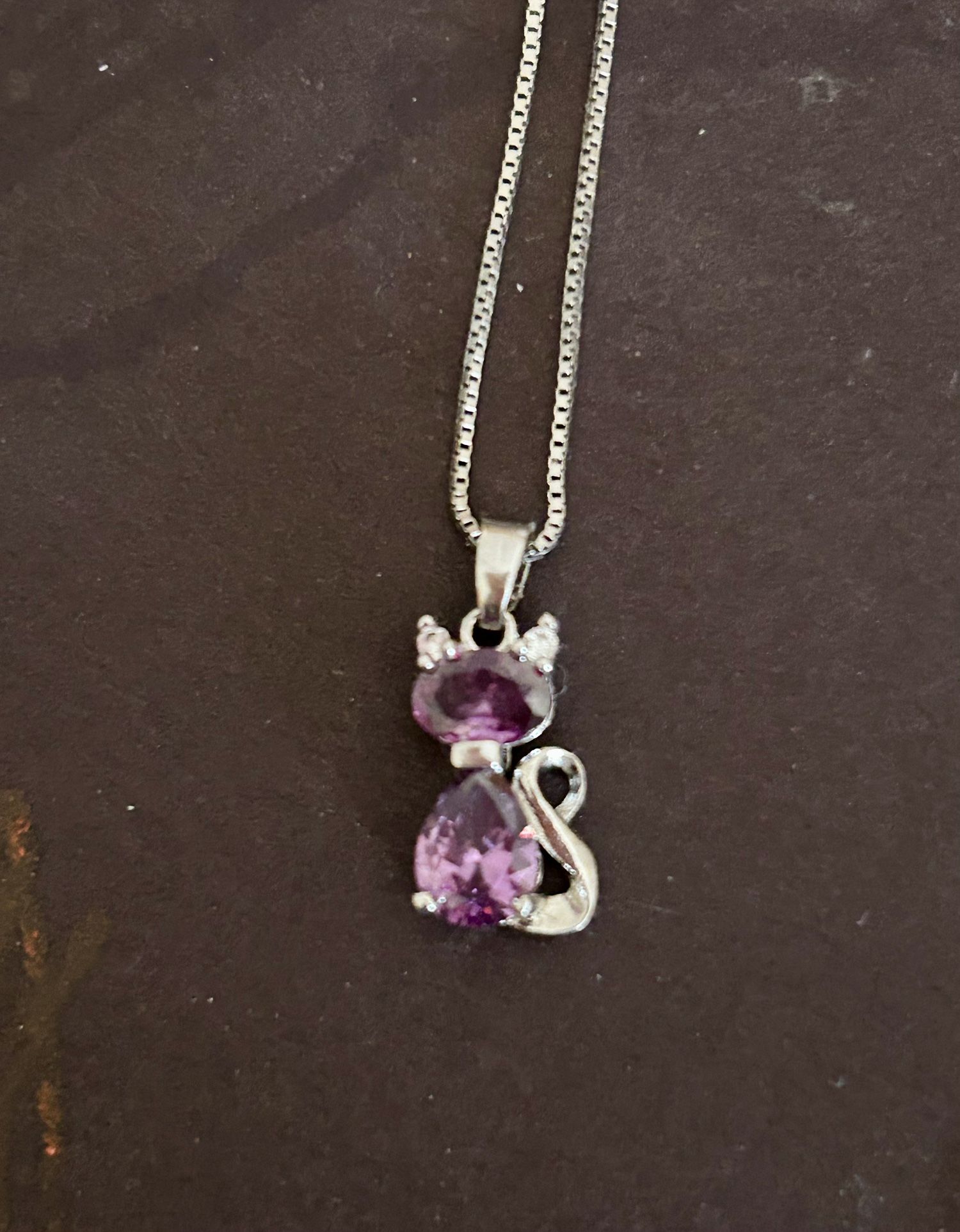 Sterling Silver Cat Necklace - Great Condition