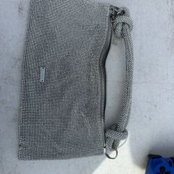 Cult Gaia Hera Nano Rhinestone shoulder bag in clear silver