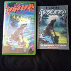 R.L. Stine Goosebumps The Werewolf Of Fever Swamp Vhs Movie And Book