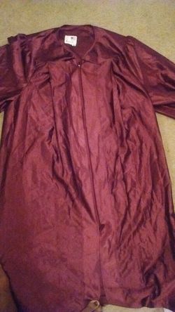 Maroon graduation gown