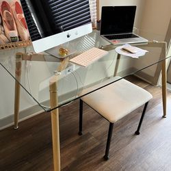 Glass Desk Table- Gaming Or Office