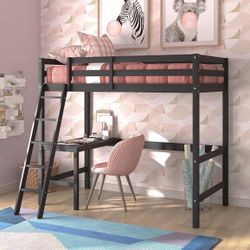 Twin loft bed with study desk