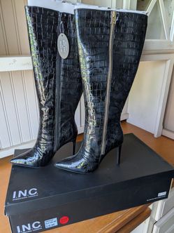 INC sabrinaap Black CRC Wide calf 9 M