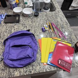 Purple Kids Backpack w/ School Supplies Bundle 