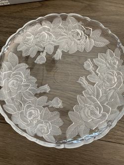Beautiful home Crystal Rose Serving Dish