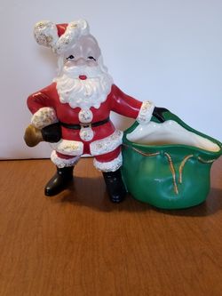 Vintage Santa with a sack planter.