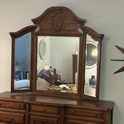 solid walnut mirror for dresser
