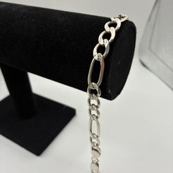 925 Sterling Silver Figaro Bracelet 8" — 15 Grams — Mexico 🇲🇽