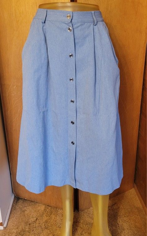 Vintage Southern Lady Long Denim Skirt Button Accents Sz 10